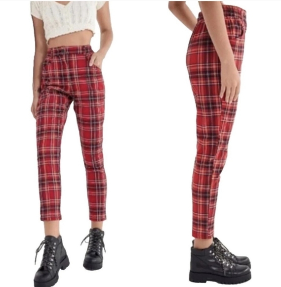 Urban Outfitters CeCe Red Plaid Pants - Picture 1 of 16